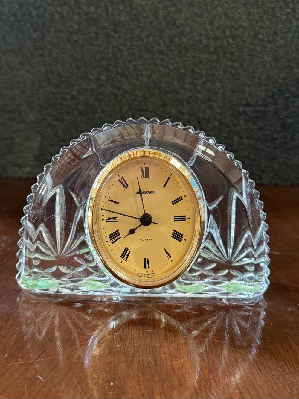 Crystal Mantel Clock with Gold Dial - Seiko